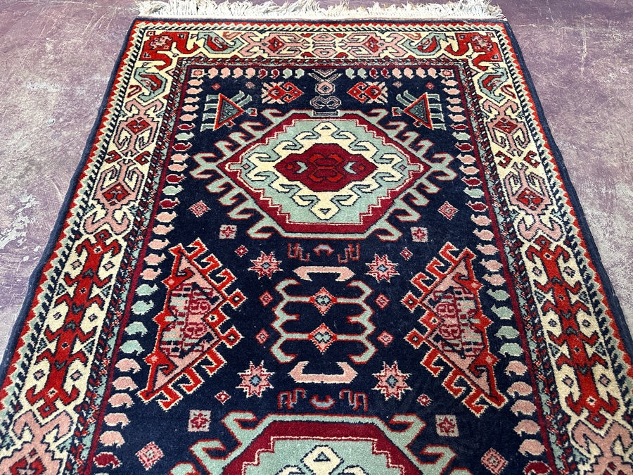Vintage Hand Knotted Wool Area Persian Tribal Rug 64' X 36' [Photo 5]
