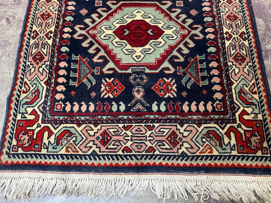 Vintage Hand Knotted Wool Area Persian Tribal Rug 64' X 36' [Photo 2]