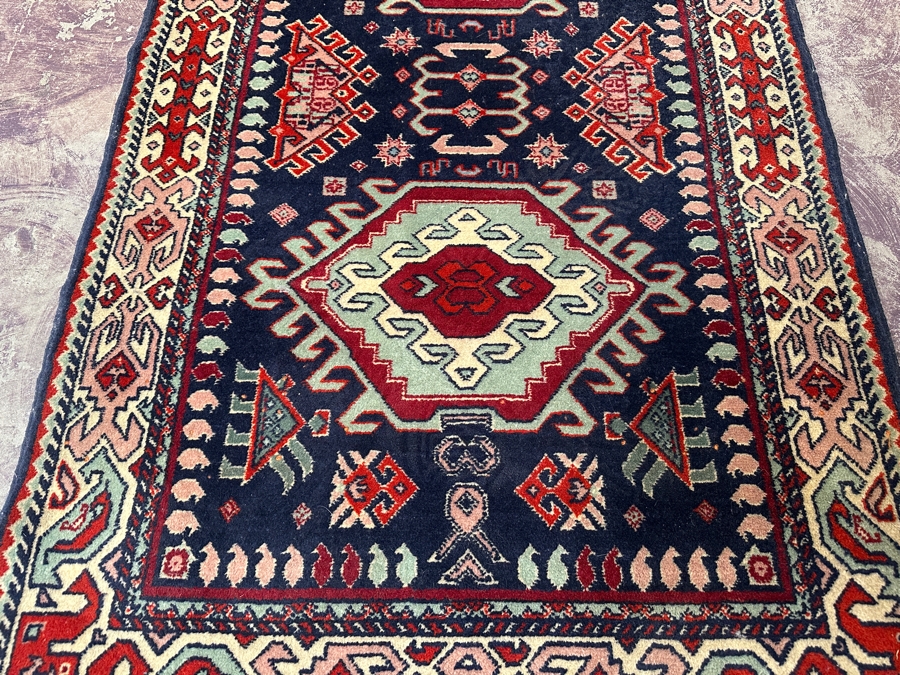 Vintage Hand Knotted Wool Area Persian Tribal Rug 64' X 36' [Photo 3]