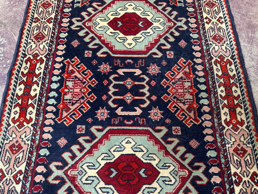 Vintage Hand Knotted Wool Area Persian Tribal Rug 64' X 36' [Photo 4]