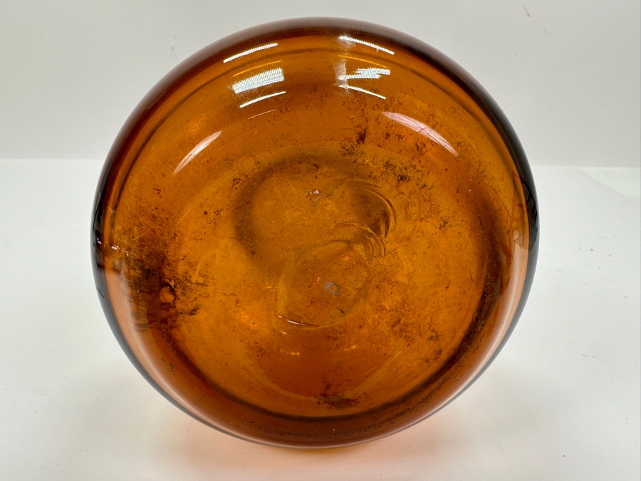Vintage MCM Amber Glass Vase 18H [Photo 3]