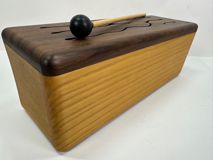 Wooden Percussion Instrument Wildside Percussion By Lew Judd Coburg OR With Two Mallets (One Not Shown) 16W X 6D X 5.5H [Photo 3]