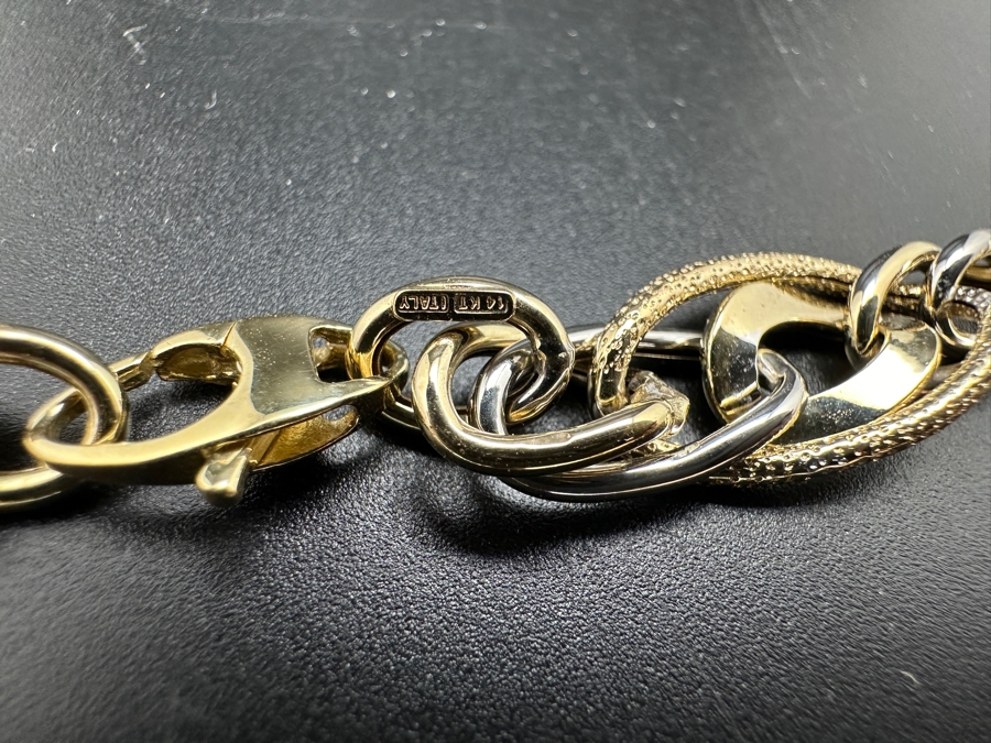 14K Gold Hollow Chain 20' Necklace Italy 12.9g $650 Gold Melt Value [Photo 4]