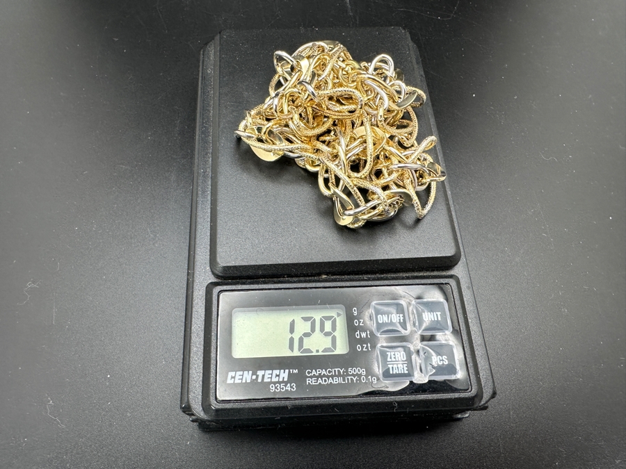 14K Gold Hollow Chain 20' Necklace Italy 12.9g $650 Gold Melt Value [Photo 7]