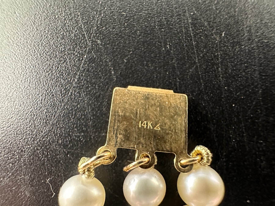 14K Gold Spacers / Pearl 7' Bracelet With 14K Gold Clasp 14.4g [Photo 8]