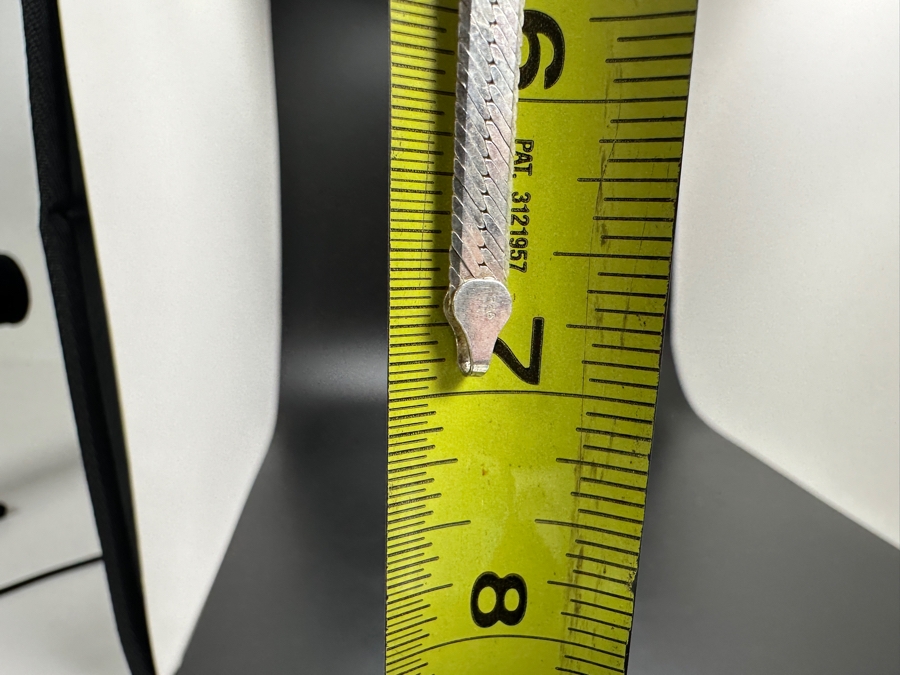 Sterling Silver 18' Herringbone Necklace With Matching 7' Bracelet 24.2g [Photo 7]