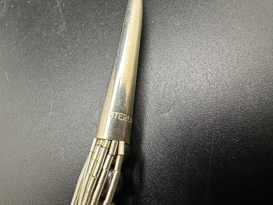 Multi-Strand Sterling Silver And Tahitian Pearl 24' Necklace With Matching Earrings 50g [Photo 5]