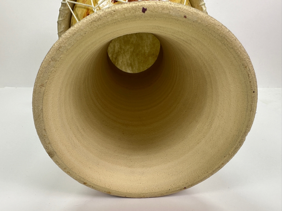 Signed Djembe Pottery Drum Featuring Dragon 12W X 14.5H [Photo 8]