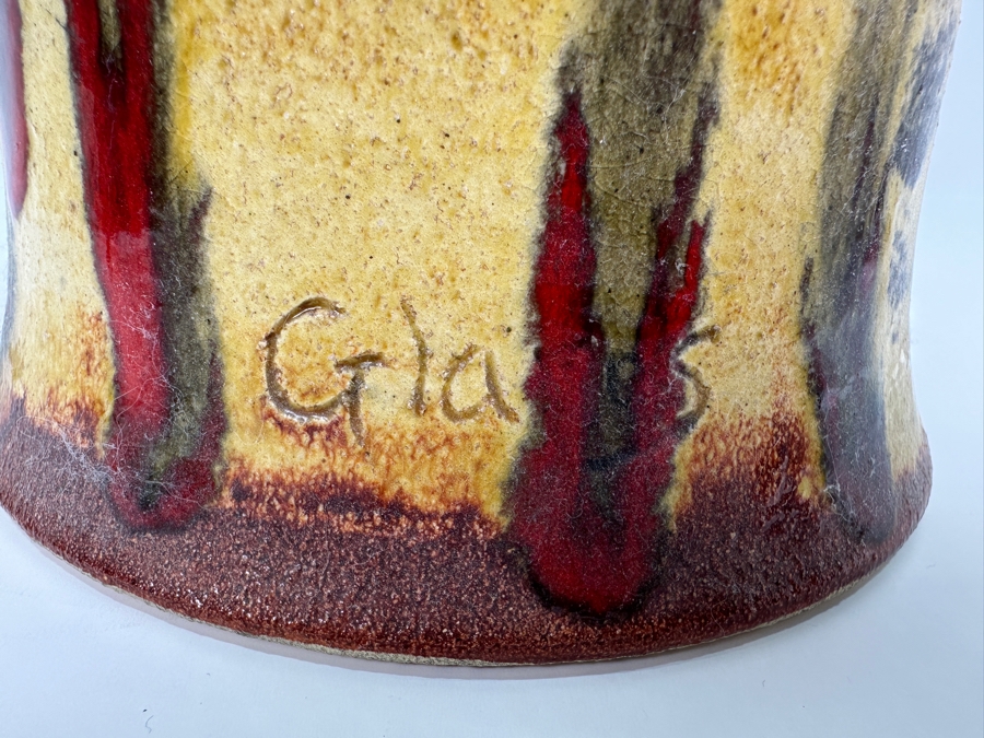 Signed Djembe Pottery Drum Featuring Dragon 12W X 14.5H [Photo 7]