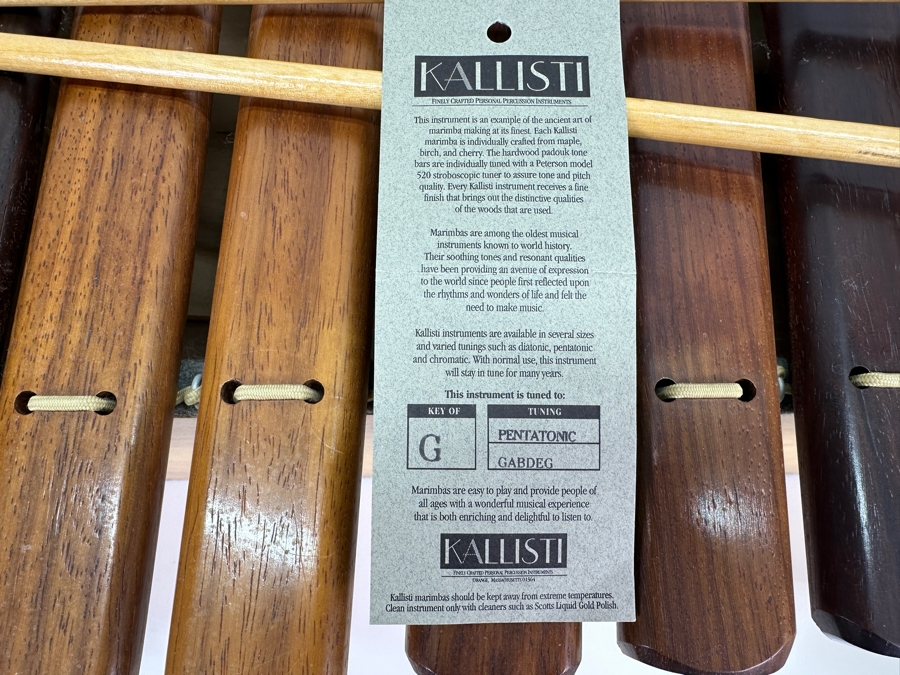 Large Handmade Wooden Kallisti Marimba In The Key Of G Finely Crafted Personal Percussion Instrument 27W X 16D X 9H [Photo 13]