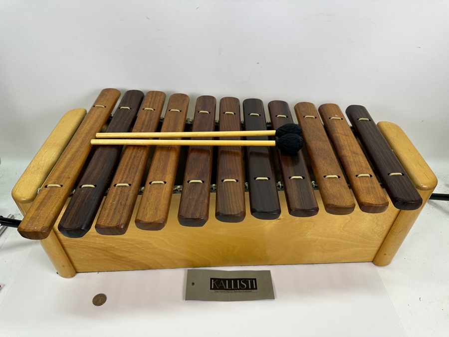 Large handmade wooden kallisti marimba in the key of g finely crafted