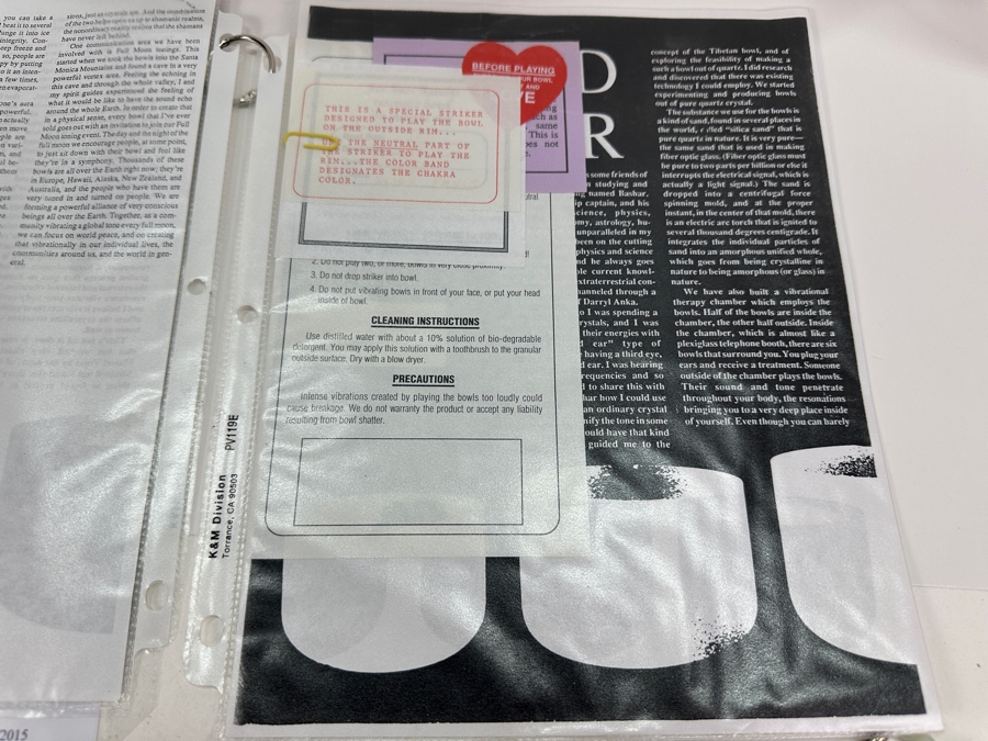 Three Crystal Tibetan Bowls In The Key Of F#, E & C Largest Bowl Is 12W X 9H [Photo 9]