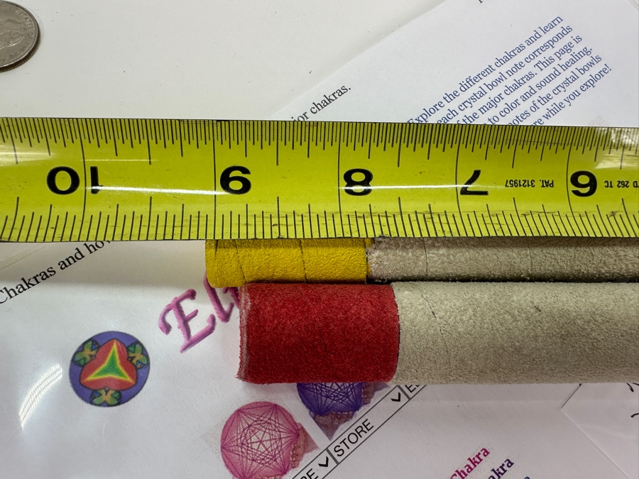 Three Crystal Tibetan Bowls In The Key Of F#, E & C Largest Bowl Is 12W X 9H [Photo 10]