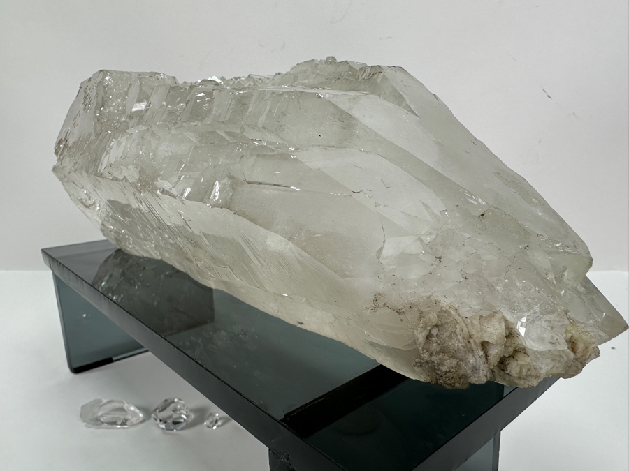 Large Crystal With Glass Display Stand 13L X 4H 11.2lbs & Several Smaller Crystals [Photo 15]