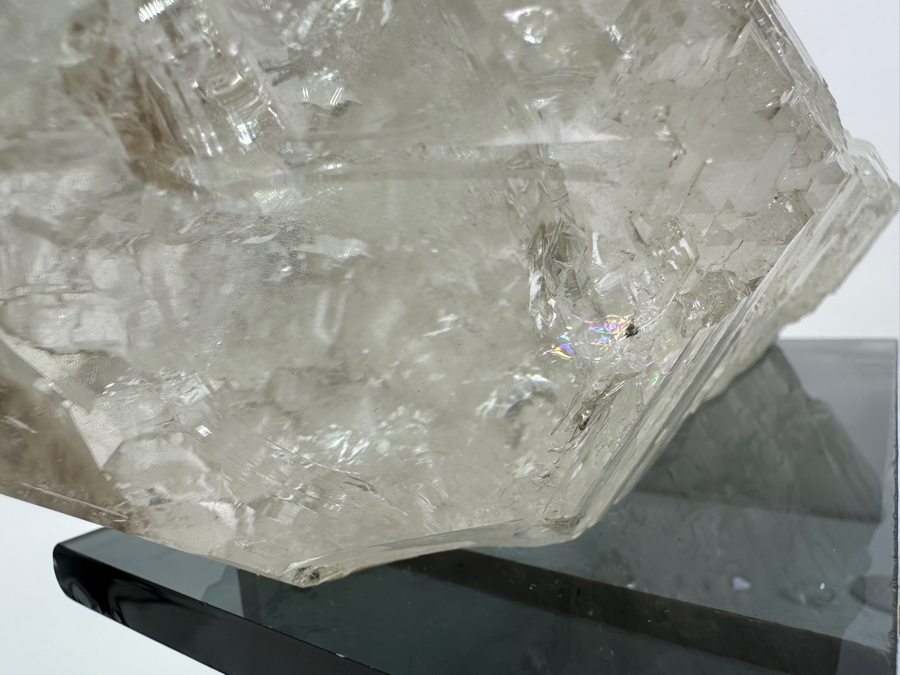 Large Crystal With Glass Display Stand 13L X 4H 11.2lbs & Several Smaller Crystals [Photo 12]