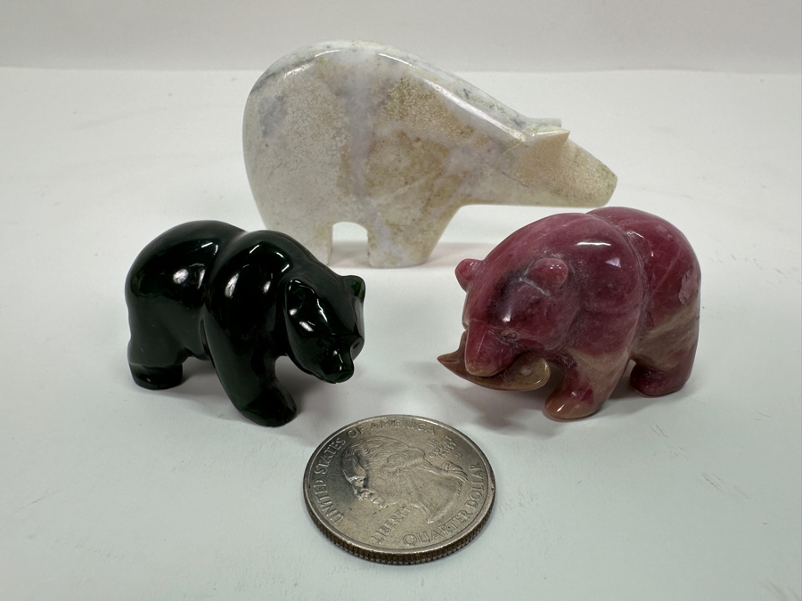 Three Small Carved Stone Bear Figurines [Photo 2]