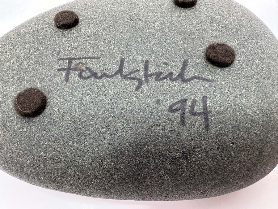 Signed Carved Pacific Northwest Stone Eagle Carving 5.5W X 4H [Photo 5]