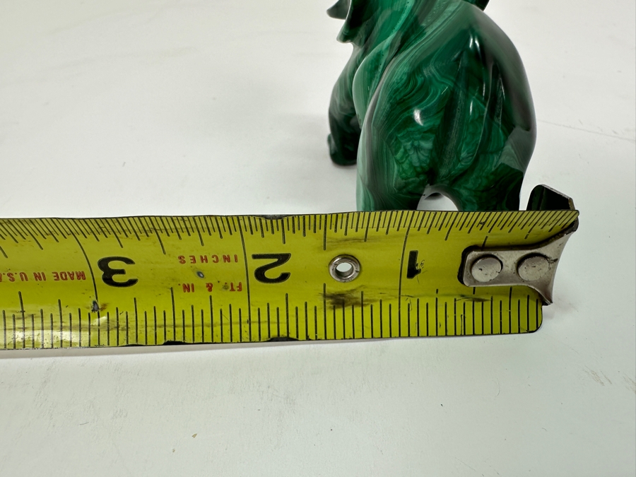 Carved Malachite Elephant Figurine 3W X 1.5D X 2.5H [Photo 8]
