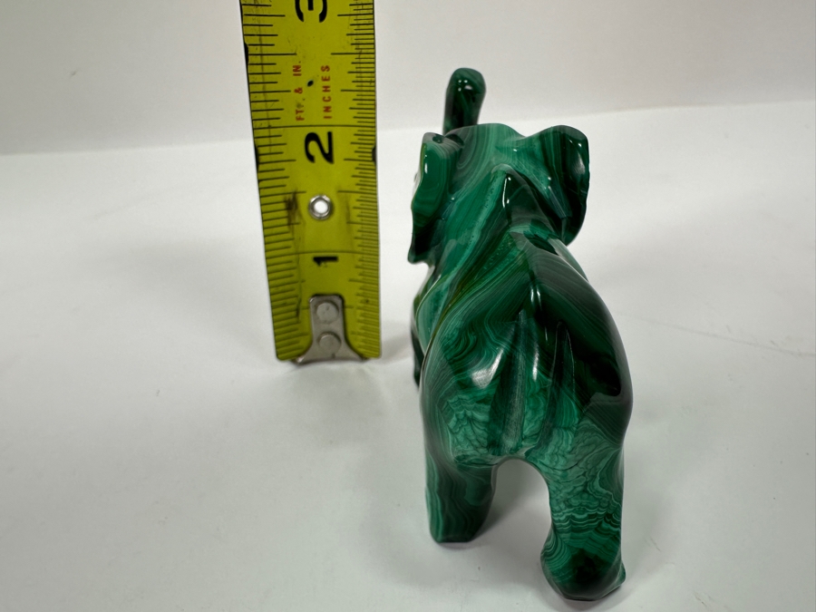Carved Malachite Elephant Figurine 3W X 1.5D X 2.5H [Photo 9]