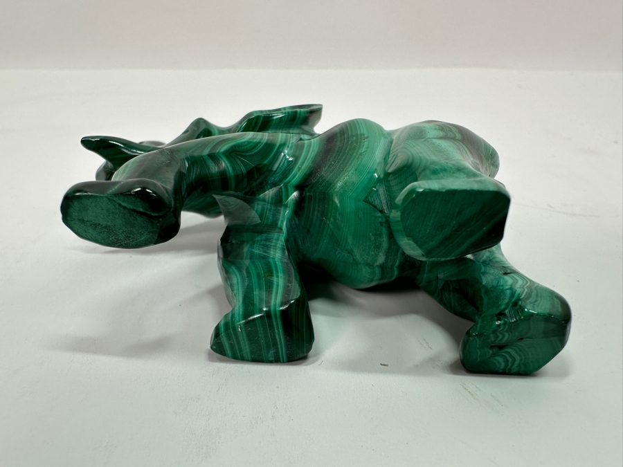 Carved Malachite Elephant Figurine 3W X 1.5D X 2.5H [Photo 6]