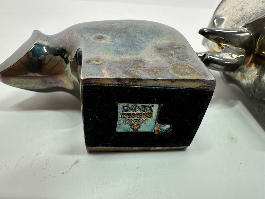Pair Of Dansk Silverplate Bear & Elephant Animal Figurines [Photo 4]