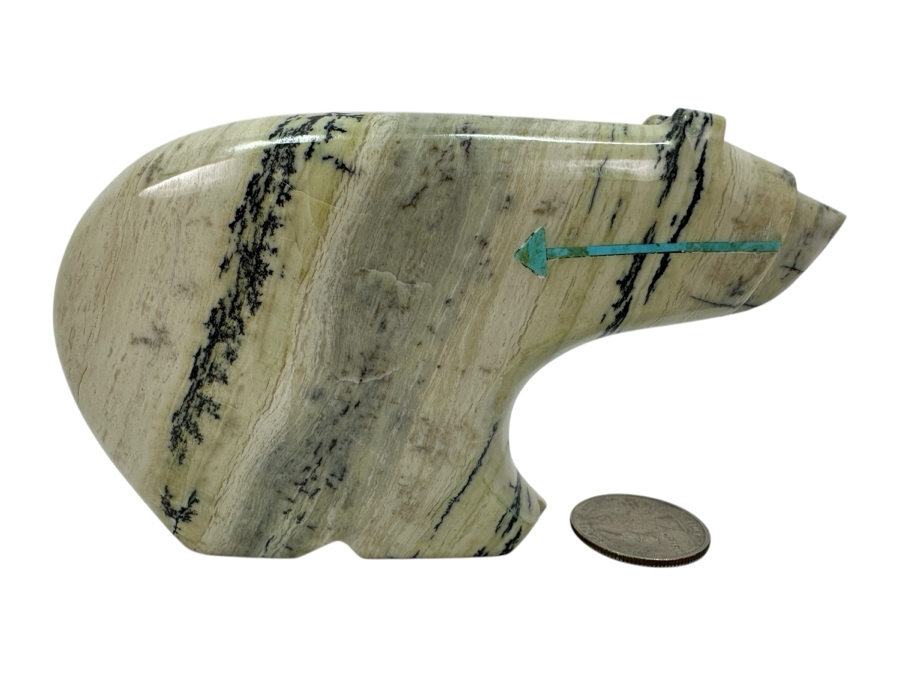 Carved Stone Bear Fetish Figurine 5W X 3H [Photo 1]