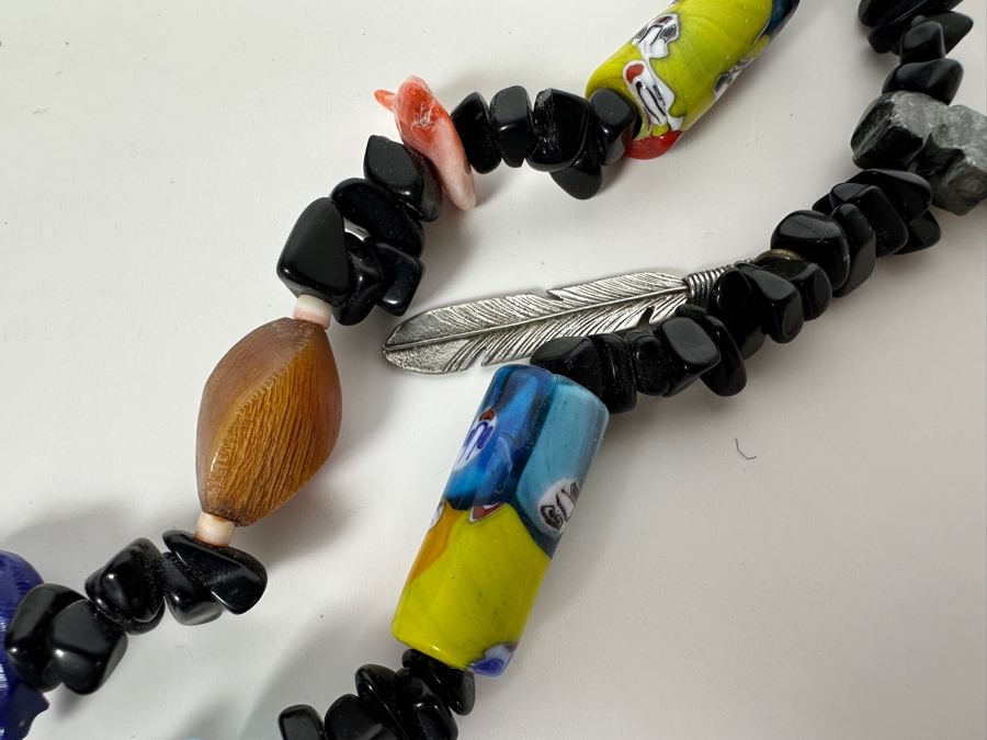 Sterling Silver Carved Stone Fetish 28' Necklace  [Photo 5]