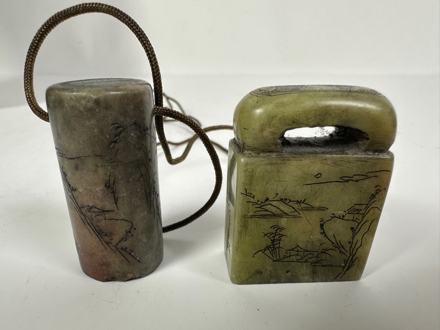 Pair Of Vintage Chinese Carved Stone Seals [Photo 10]