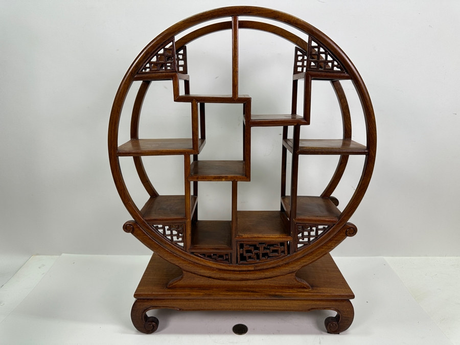 Vintage Chinese Circular Display Shelf 13.5W X 5D X 18.5H [Photo 2]