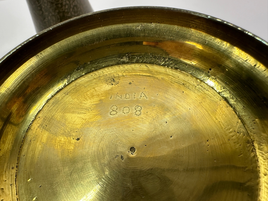 Brass Lot From India: Camel Figurine, Elephant Figurine, Vase & Urn [Photo 8]