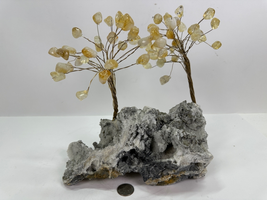 Wire Tree Sculpture With Gemstones 10W X 10H [Photo 6]