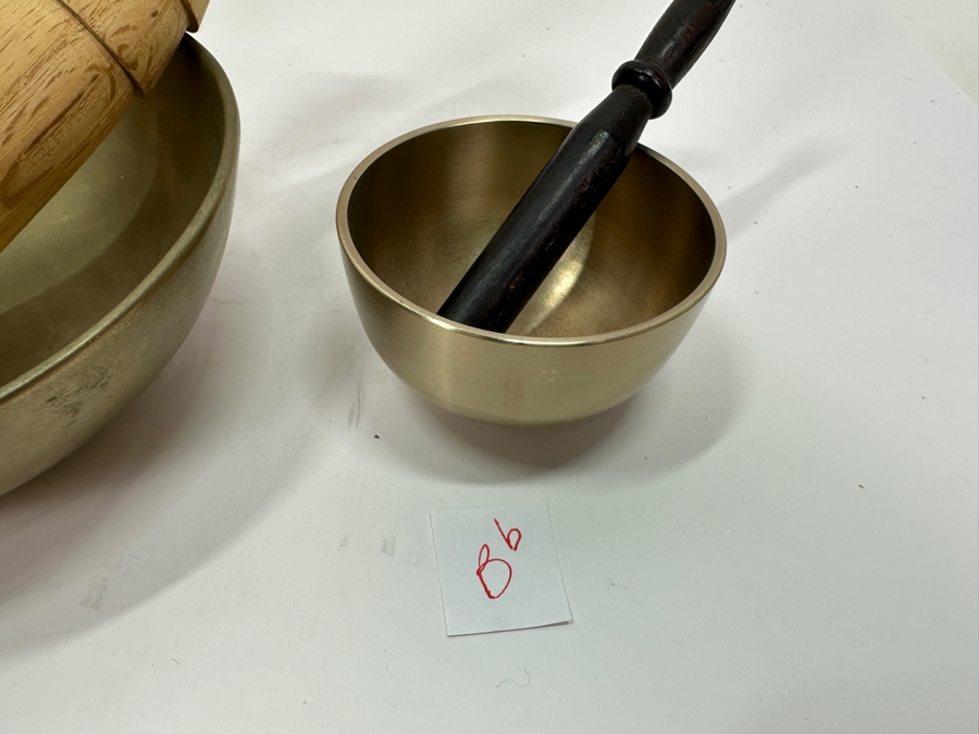 Three Brass Tibetan Bowls In The Key Of A, Bb & E [Photo 6]