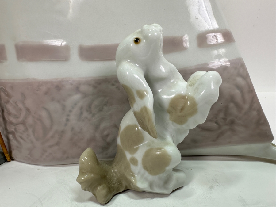 Large Retired Lladro Figurine #4563 Edwardian Couple With Parasol & Small Dog 20H [Photo 3]