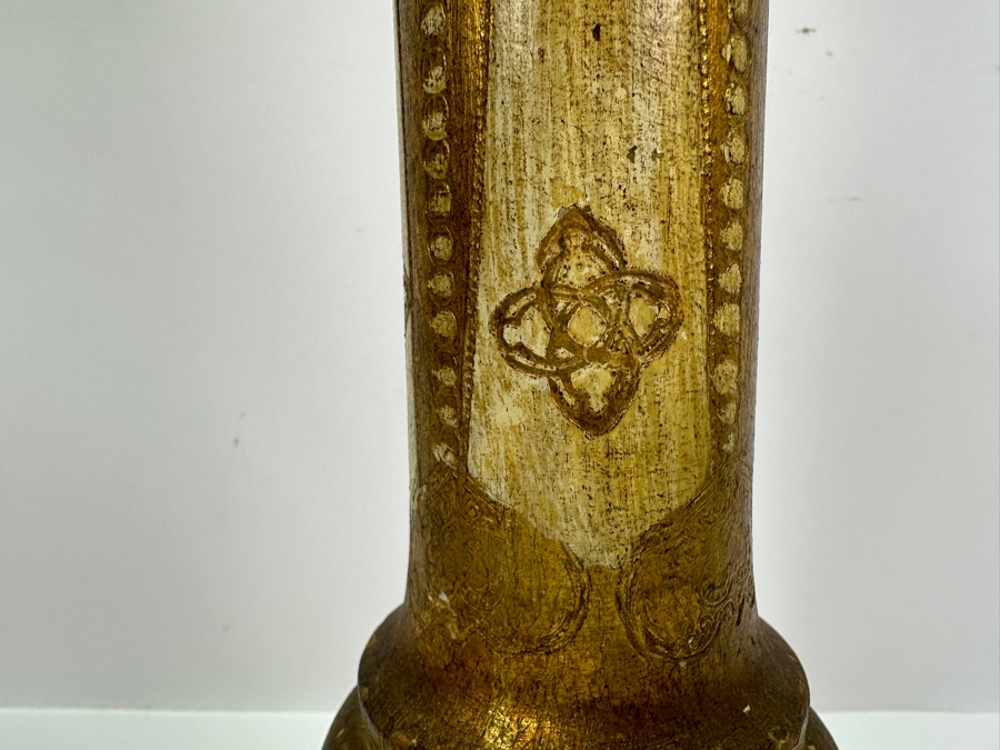Large Italian Gilt Wooden Pepper Grinder 21H [Photo 2]