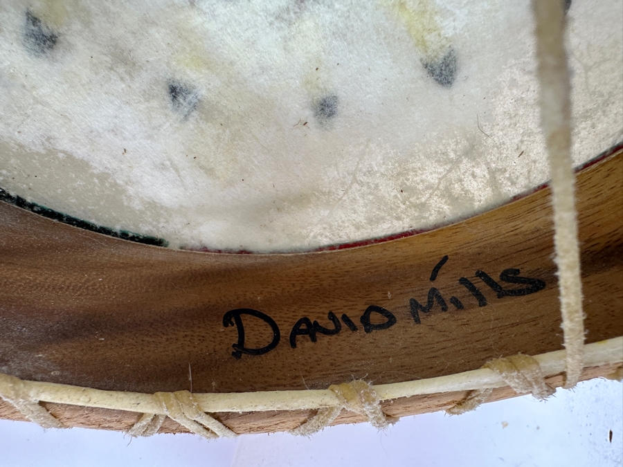 Pair Of Hand Painted Drums By David S. Mills 17W & 10W Large Drum Retails For $190 [Photo 10]