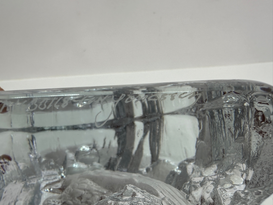 Royal Krona Sweden Crystal Bald Eagle Mats Jonasson 5.5 X 6.5 [Photo 5]