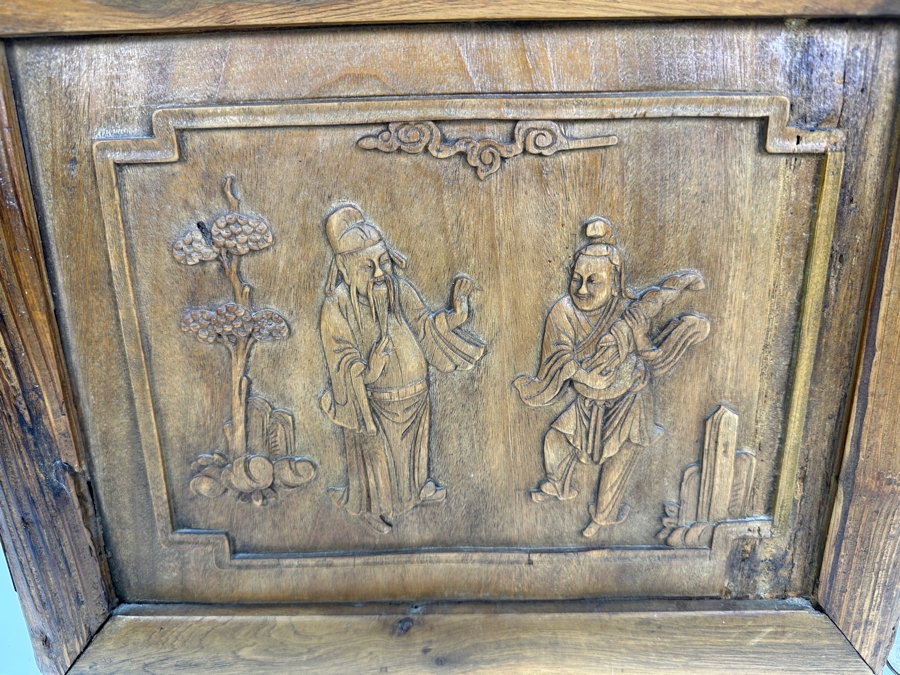 Vintage Chinese Relief Carved Wooden Panel 13 X 44 [Photo 5]