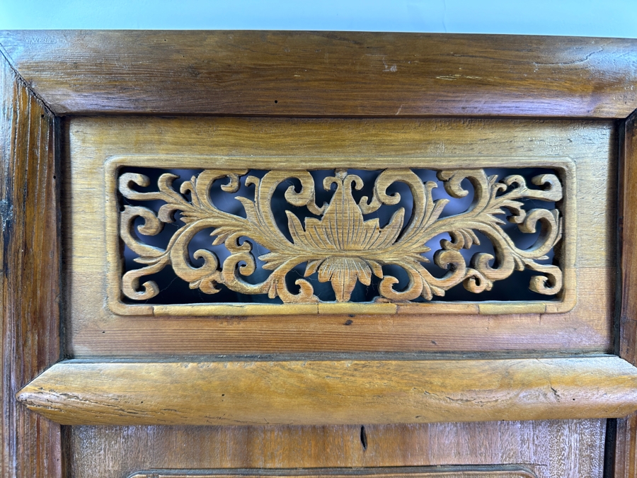 Vintage Chinese Relief Carved Wooden Panel 13 X 44 [Photo 3]