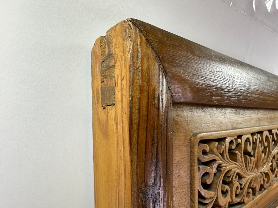 Vintage Chinese Relief Carved Wooden Panel 13 X 44 [Photo 7]