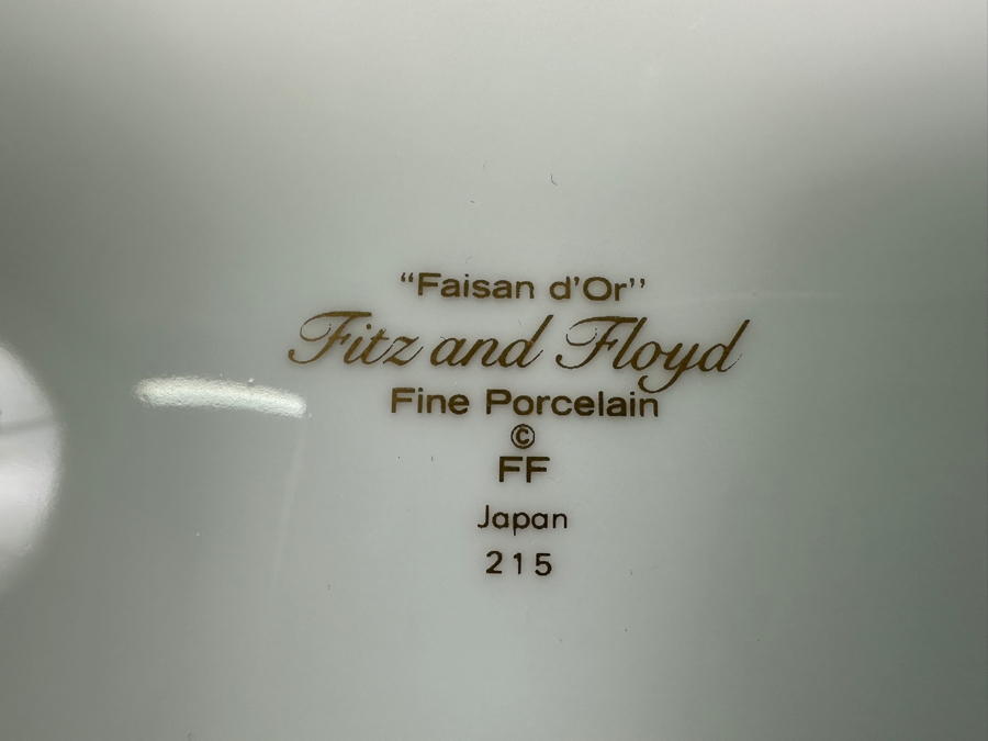 Fitz And Floyd Fine Porcelain 'Faisan D'Or' (5) 7.5' Plates & (4) Mugs [Photo 3]