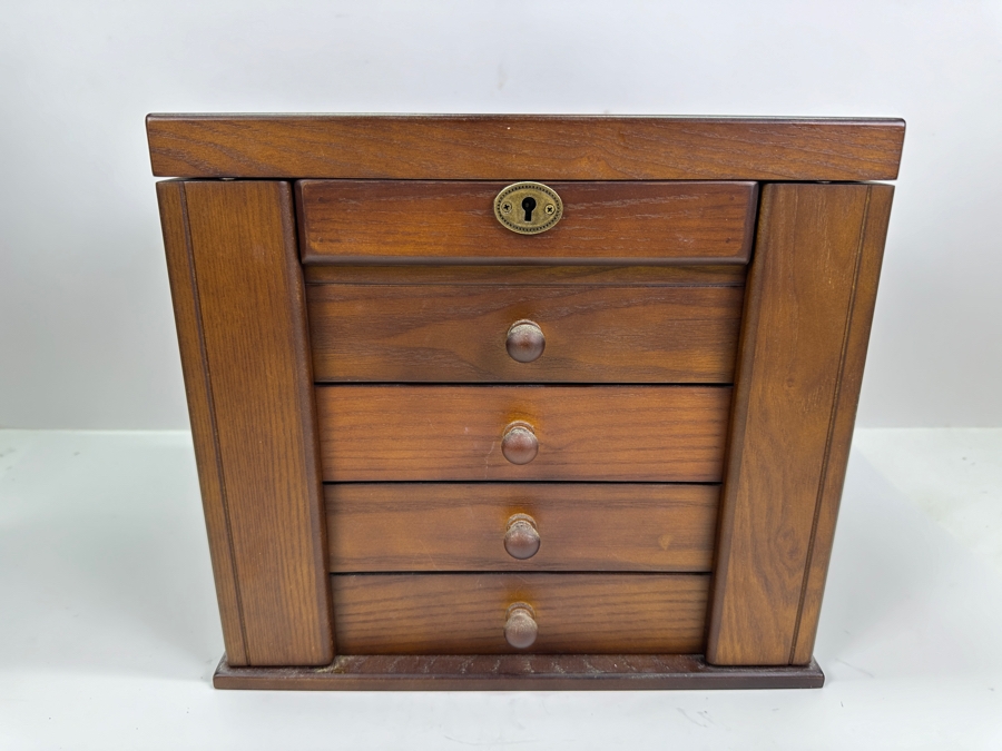 Jewelry Box With Mainly Costume Jewelry 12W X 8D X 11H - See Photos [Photo 2]