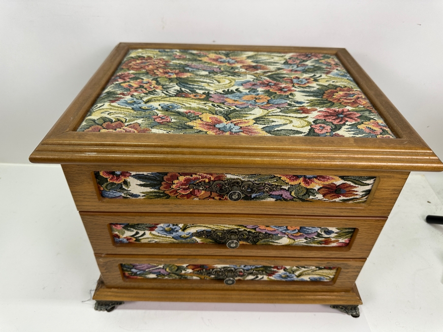 Jewelry Box With Mainly Costume Jewelry 15W X 12D X 11H - See Photos [Photo 15]