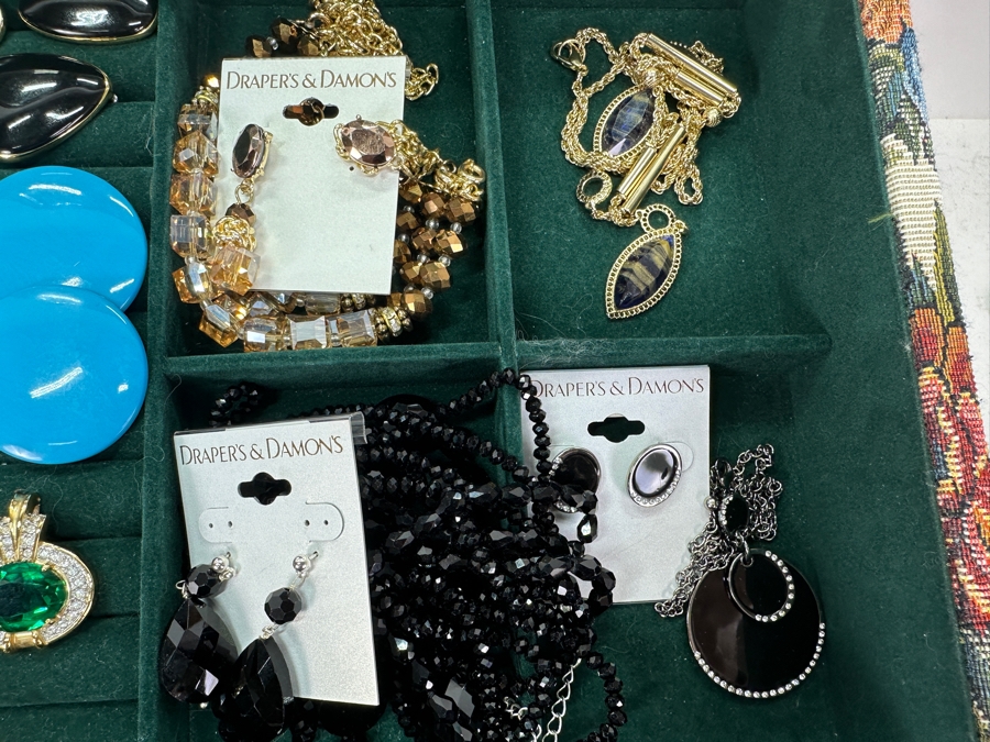 Jewelry Box With Mainly Costume Jewelry 15W X 12D X 11H - See Photos [Photo 4]