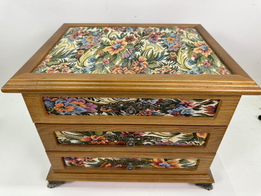 Jewelry Box With Mainly Costume Jewelry 15W X 12D X 11H - See Photos [Photo 8]