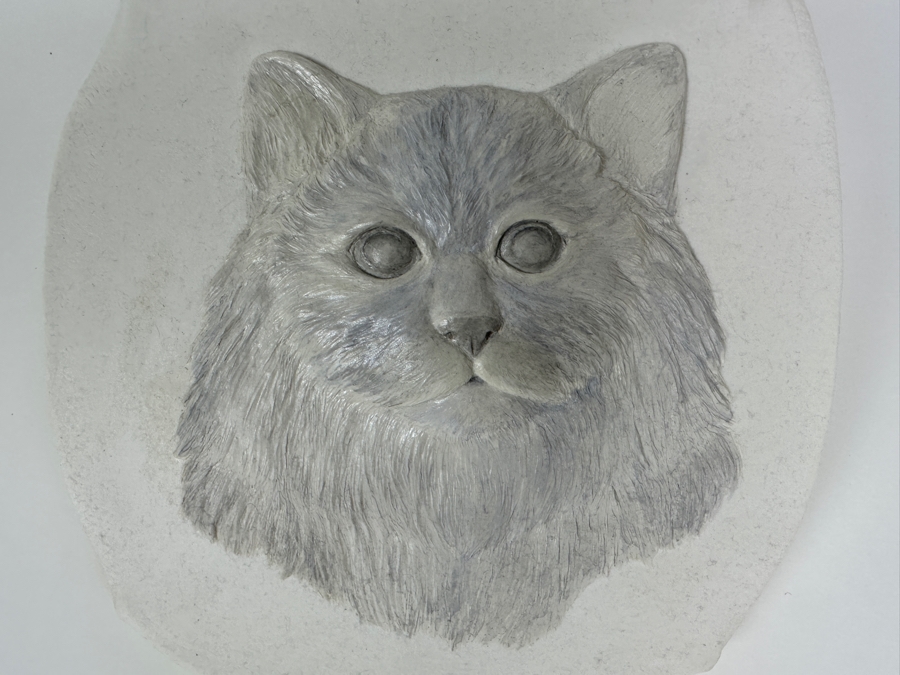Joan Lacy Bas-Relief Cat Sculpture Unsigned 8 X 9 [Photo 2]
