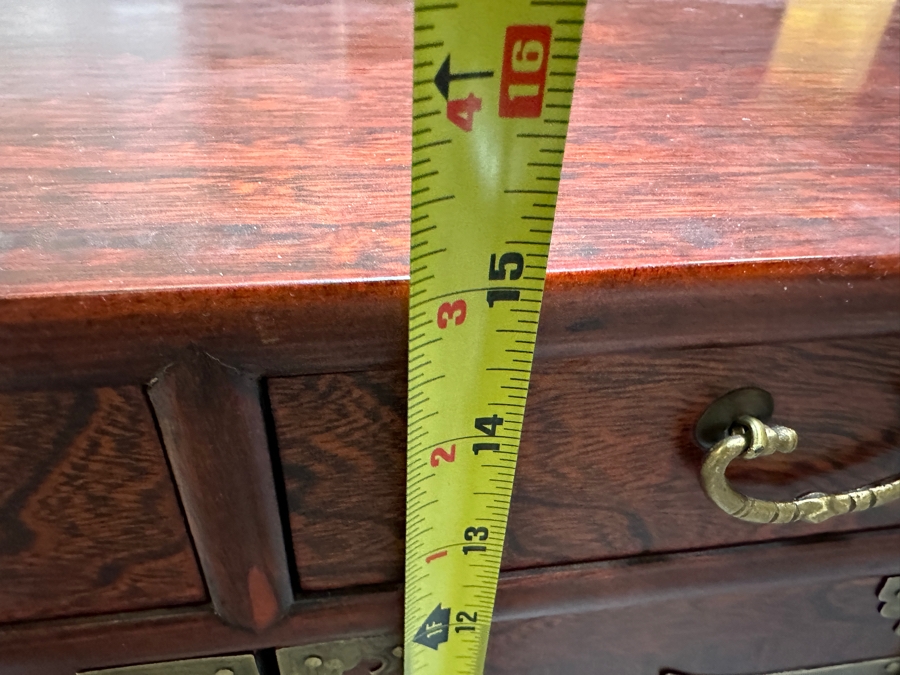 Small Korean Chest Of Drawers With Brass Ornamentation 35.5W X 12.5D X 15H [Photo 8]