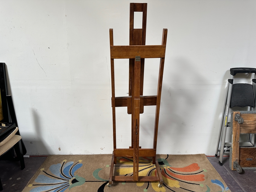 Adjustable Wooden Easel On Casters 24W X 25D X 79H [Photo 3]