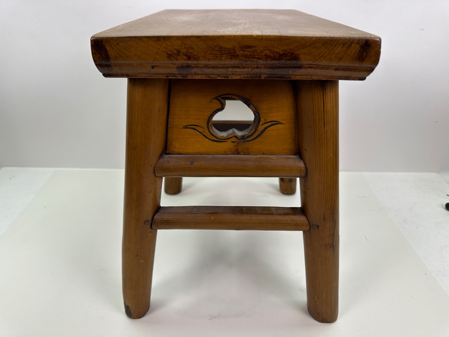Chinese Wooden Stool 14W X 9D X 14H [Photo 4]