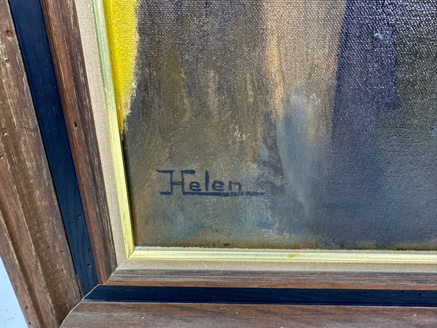 Helen Galnick Original Abstract Mid-Century Modern Painting On Canvas Panel 24 X 30 Framed [Photo 3]