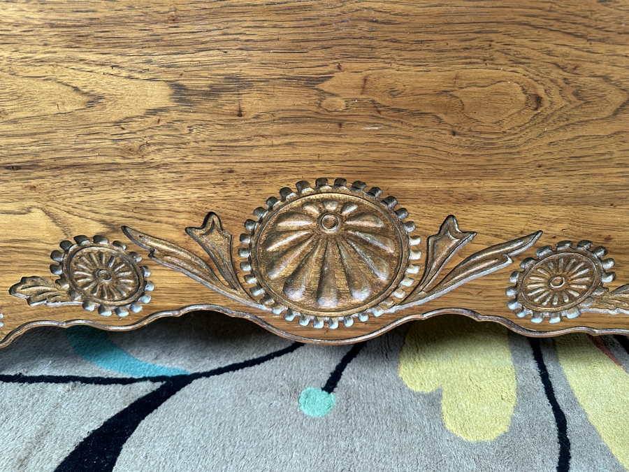 Carved Wooden Trunk 42W X 20D X 22H [Photo 2]